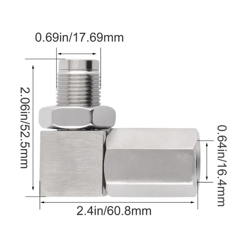 90 graus angular m18x1.5 sensor de oxigênio espaçador adaptador sensor pressão óleo mini conversor catalítico verificar luz do motor cel fix