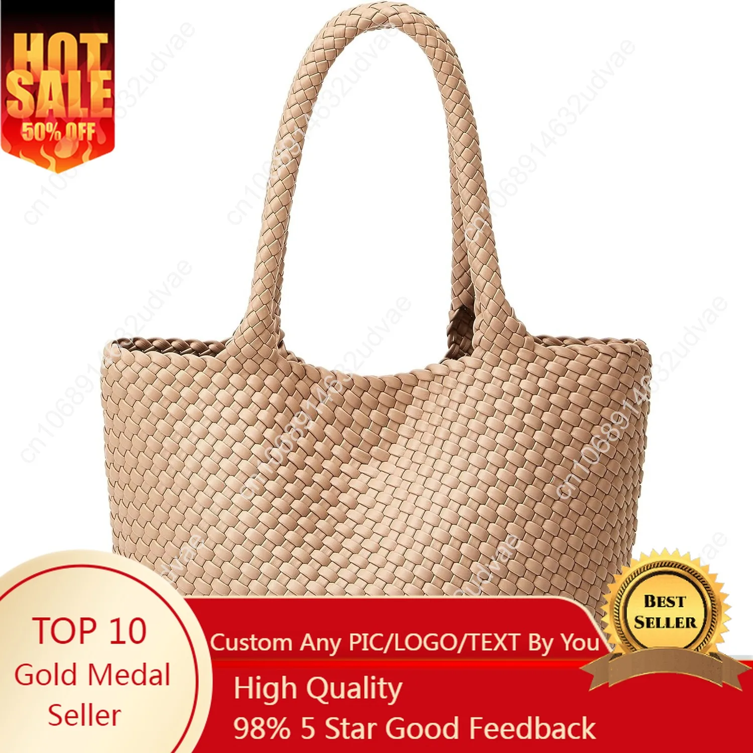 Woven Tote Bag Womens Purse: Vegan Leather Shoulder Handbags - Fashion Summer Beach Tote Bags - Large Travel Totes