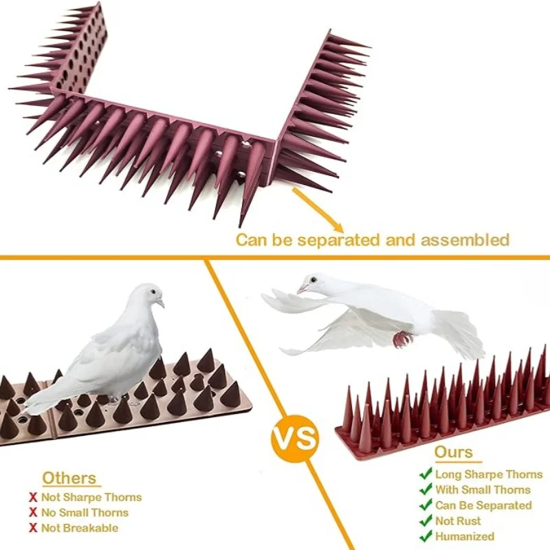 12 ชิ้นรั้ว Wall Spikes Bird Deterrent Spikes พลาสติก Anti Climb แมวสัตว์ Repellent สําหรับรั้วสวนนกนกพิราบ Spikes