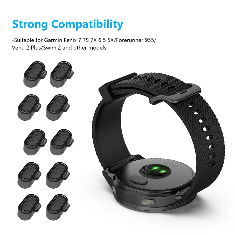 10/1pcs Transparent Dust Cover for Garmin Forerunner 955 945 255 Fenix 7 7S 7X 6 6S 6X Soft TPU Dust Plug Clear Dust Cap Case