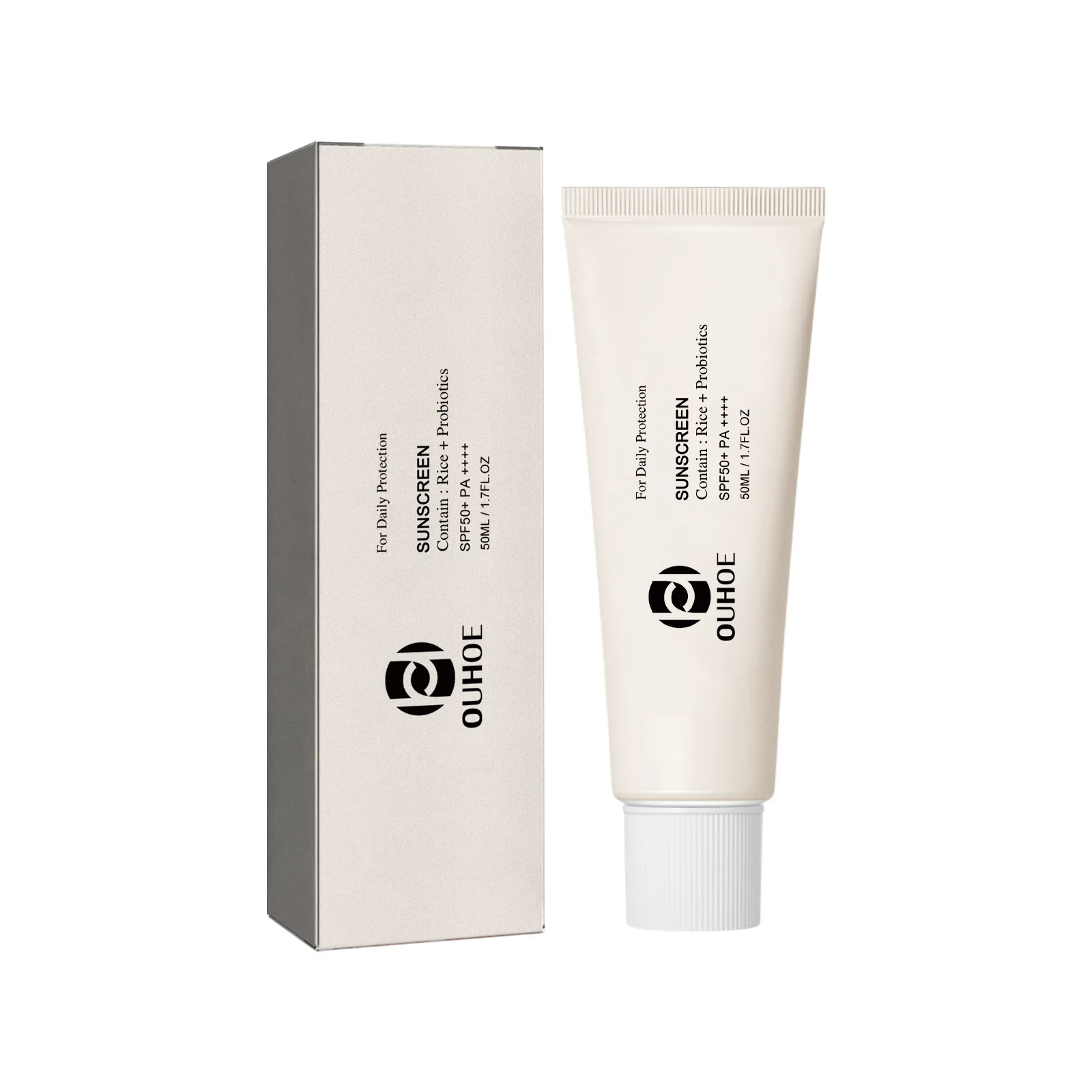 SPF50+ Sonnenschutz Koreanischer Reis Probiotischer Solarblocker Hautaufhellungscreme Anti UV Sonnenschutz Gesichtsmild Feuchtigkeitscreme Serum 50 ml