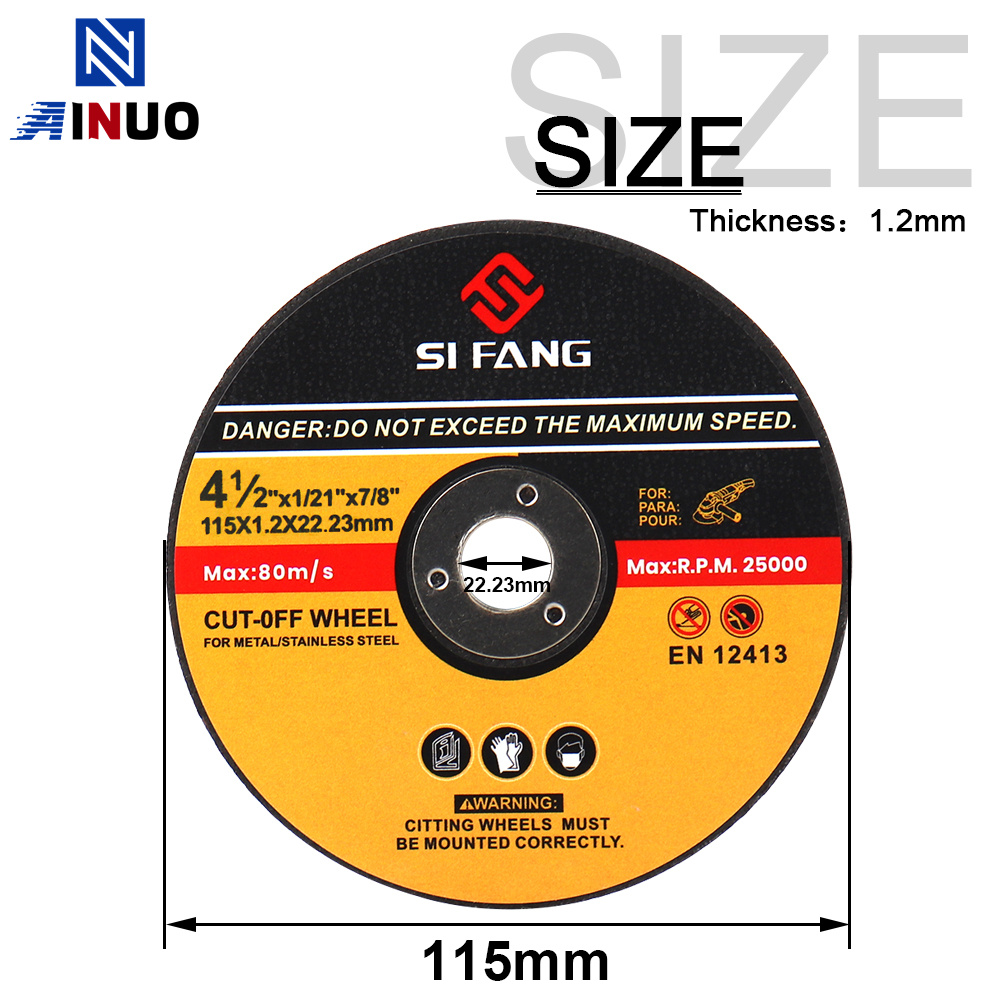 115 มม.แผ่นตัดโลหะ 4.5 "บดล้อเครื่องบดใบเลื่อยวงเดือนสําหรับเหล็กตัดสแตนเลสล้อ
