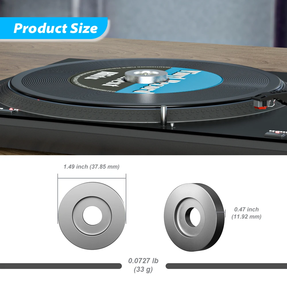 45 RPM แผ่นเสียงอะแดปเตอร์อลูมิเนียม 7 นิ้ว EP บันทึกแผ่นเสียงแผ่นเสียงไวนิล Record Center Adapter
