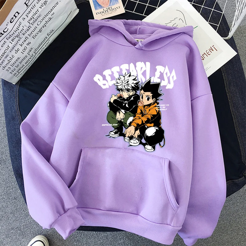 90s Hunter X Hunter Killua Zoldyck Devil Eyeพิมพ์อะนิเมะHoodiesผู้ชายUnisex Streetwear Kawaii Hisokaเสื้อกันหนาวมังงะHoodyชาย