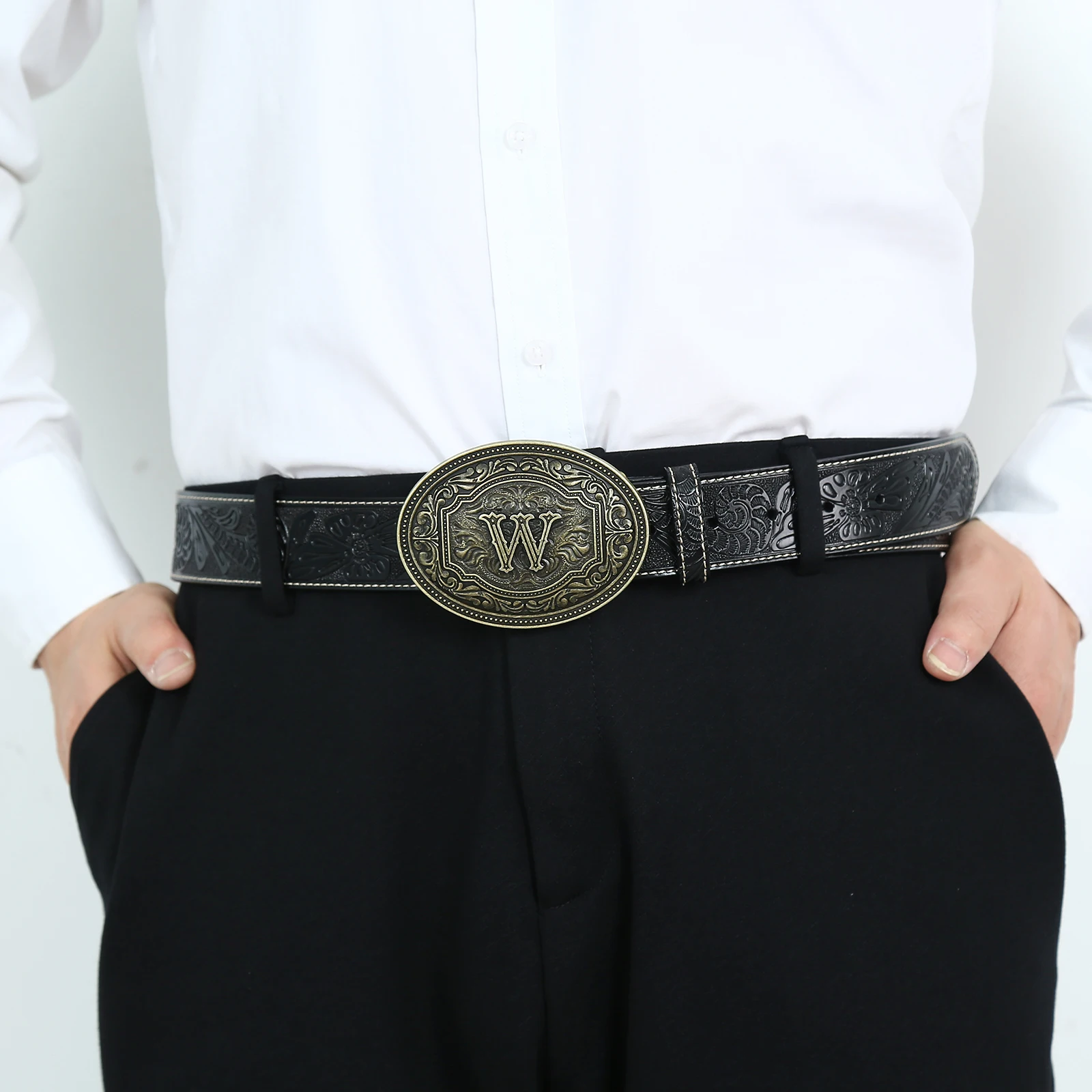 Hebilla de letra de A a Z, hebilla de cinturón inicial de vaquera occidental para hombres y mujeres, lo mejor para personalización