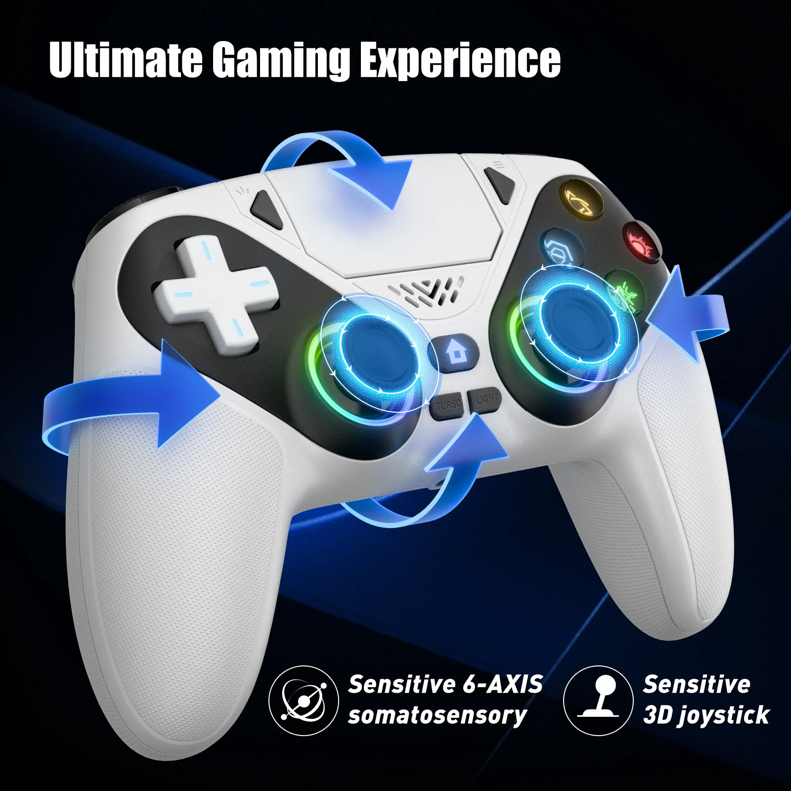 Para Playstation 5 controlador inalámbrico para Ps5 controlador de consola de Pc con Turbo Dual Sense programación de vibración Bluetooth Gamepad