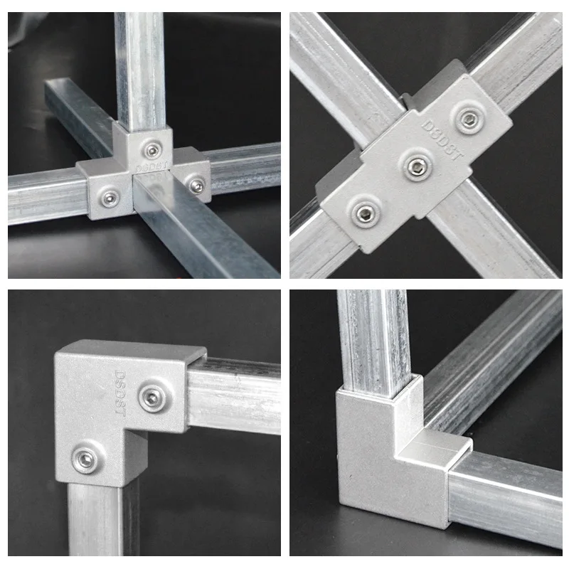 20X20mm Square Pipe Connector Buckle Elbow Pipe Plug Fixed Buckle Flange Seat Square Steel Square pipe fitting joint