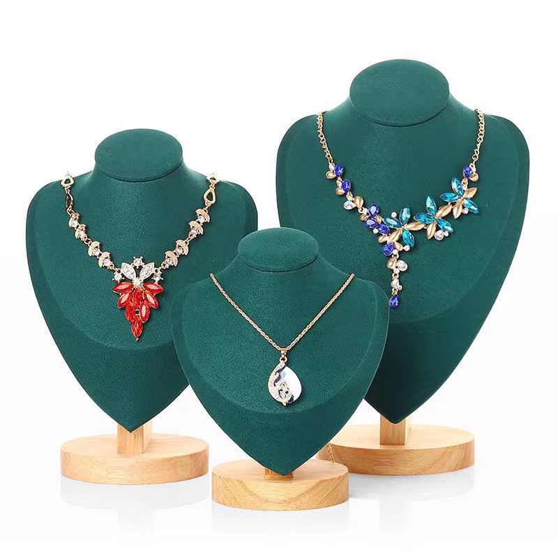 Neue Hohe Qualität Modell Büste Zeigen Aussteller Samt Schmuck Display Halskette Anhänger Mannequin Schmuck Ständer Organizer Farben
