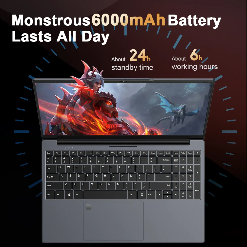 Ninkear Laptop N15 Air 15.6" FHD IPS 16GB DDR4 512GB SSD Intel N95 180° Flip with Fingerprint Unlock Backlit Keyboard Windows 11