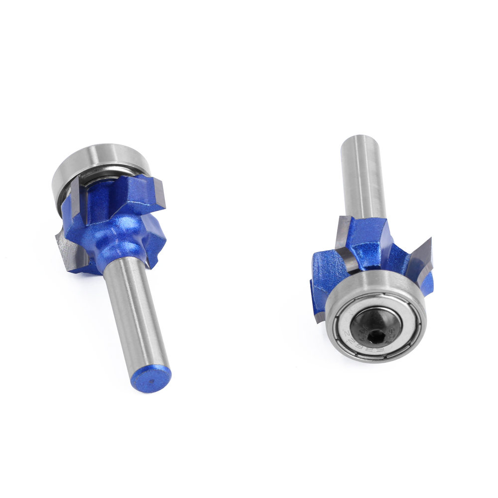 LAVIE-Juego de brocas para enrutador de 4 flautas, vástago de 8mm, alta calidad, fresa para carpintería, R1 R2 R3, borde de cuchillo de recorte