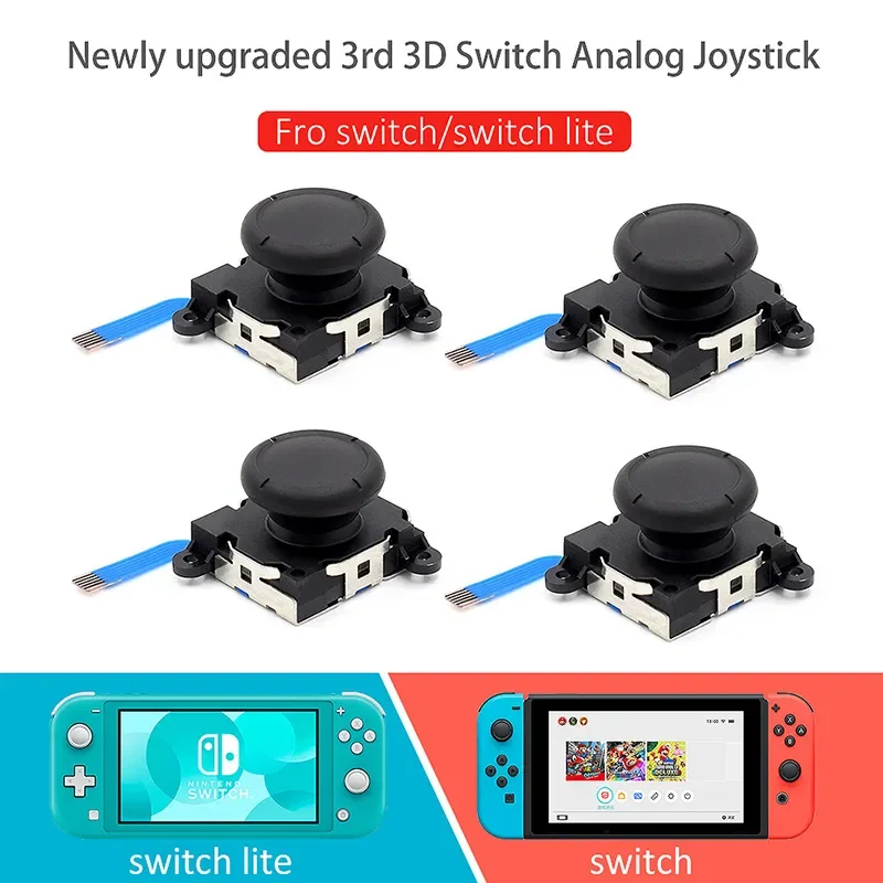 Nin-tendo Switch用オリジナル交換ジョイスティック、3Dジョイスティックアナログサムスティック、Switch Lite Joy-Conコントローラー用修理ツール付き