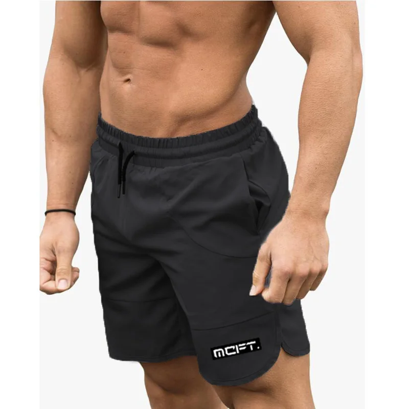 Pantalones deportivos para correr para hombre, pantalones cortos frescos transpirables elásticos negros de verano