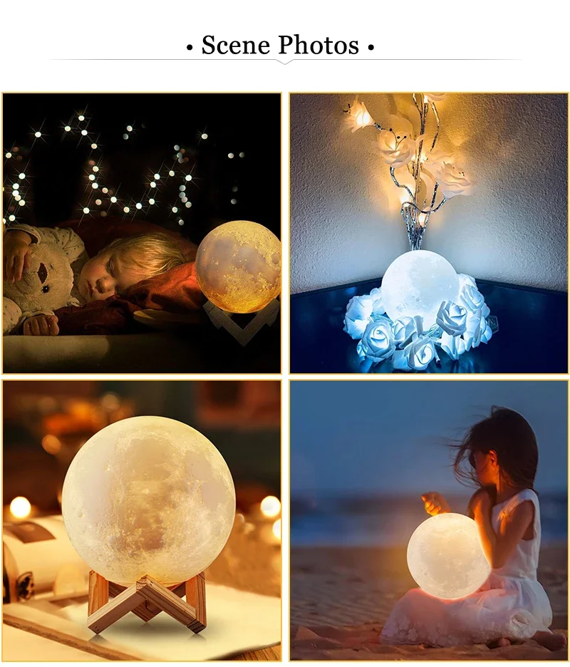 Creative Moon Light DIY คุณสมบัติประกอบไฟกลางคืนขนาดเล็ก LED ครอบครัวห้องนั่งเล่นห้องนอนตกแต่งข้างเตียงของเล่นเด็กของขวัญ
