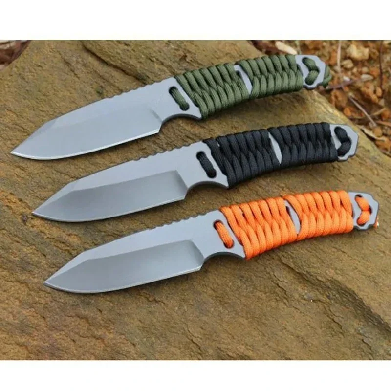 Coltello multiuso da esterno 1 pezzo, coltello tascabile EDC, lama fissa con fodero, coltello da campeggio, coltello da sopravvivenza, coltello da barbecue