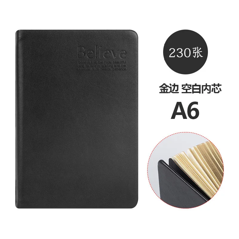 Super Thick Small Anti-PU Notebook Leather Surface Phnom Penh Retro Blank Notepad A6 Journal Notebook