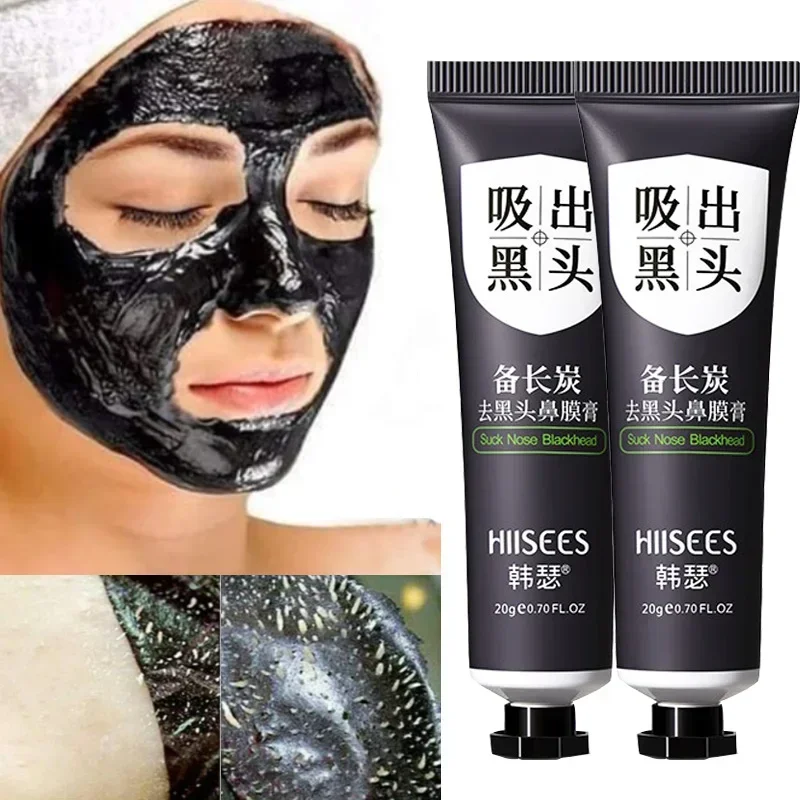 Removedor de creme de cravo de bambu, controle de óleo, máscara facial esfoliante, creme para descascar o nariz, pontos pretos, cosméticos de limpeza de acne