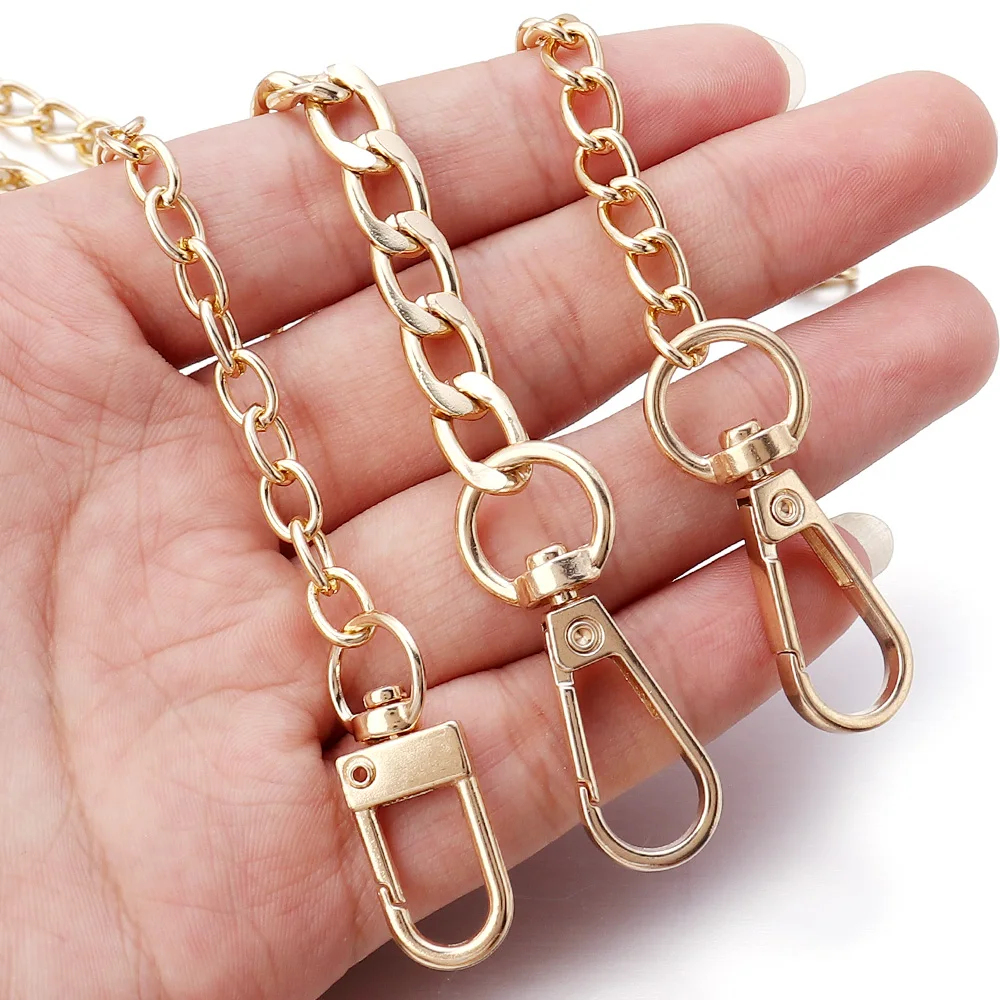 Cadena de repuesto de aluminio para bolso de mujer, de Metal de correa de hombro 20/40/80/120cm, accesorios de cadena cruzada