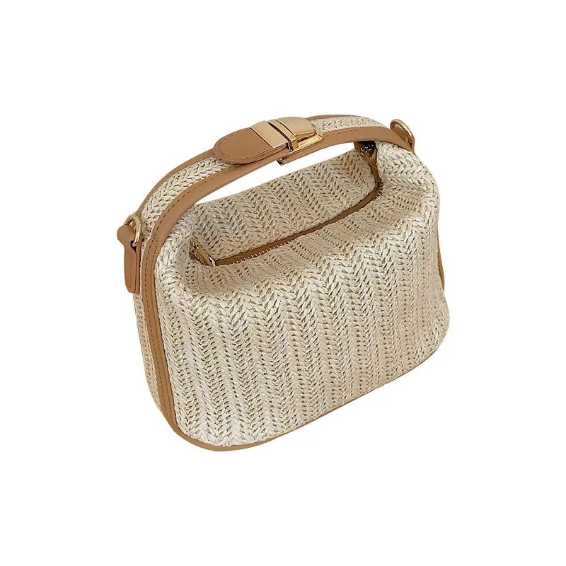 Trapnuo 2020 nova moda lua palha bolsas femininas verão praia saco rattan artesanal vintage tecido bolsa para mulher