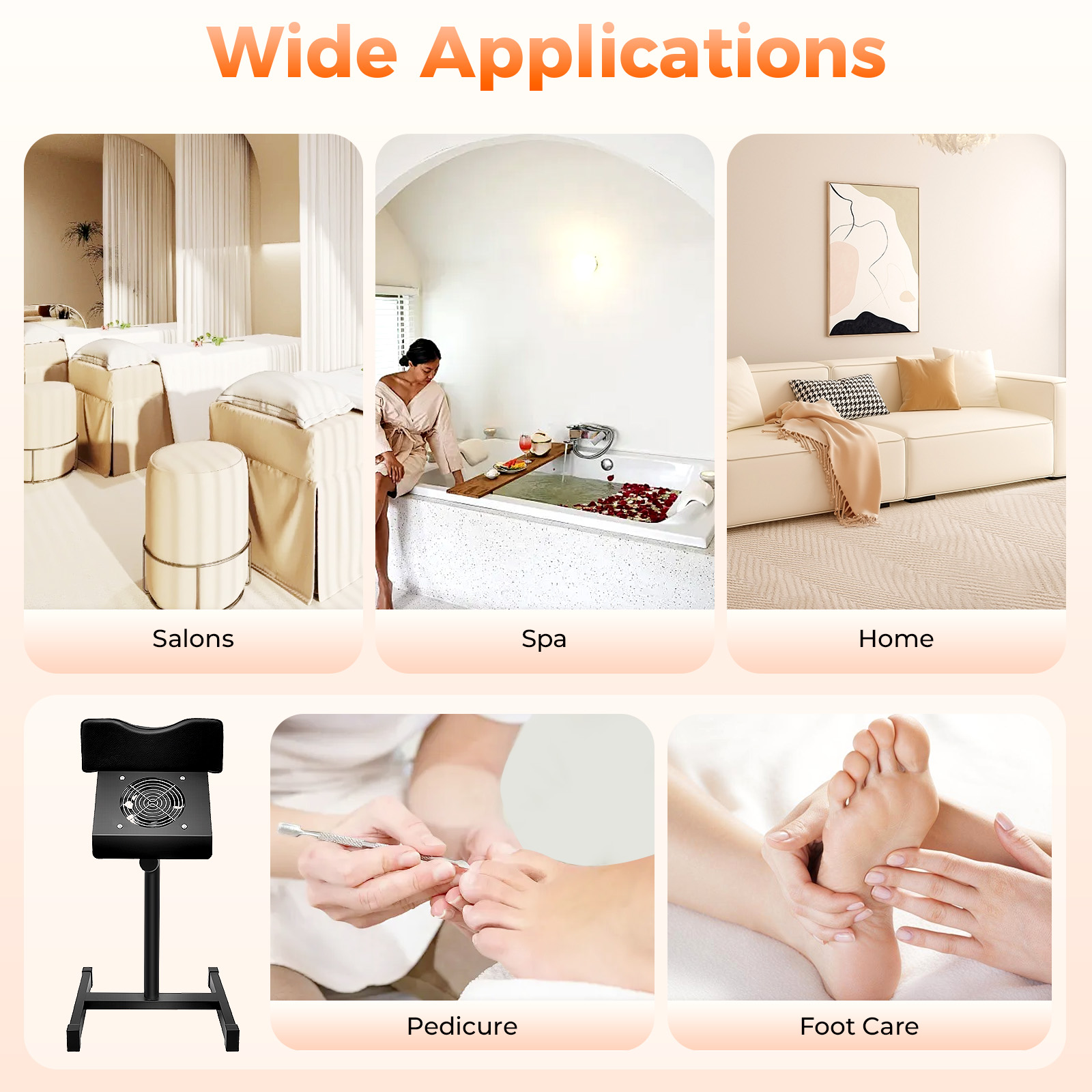 Tabouret de pédicure professionnel, chaise de Salon de beauté, tabouret élévateur, repose-pieds, banc de manucure réglable avec ventilateur de nettoyage