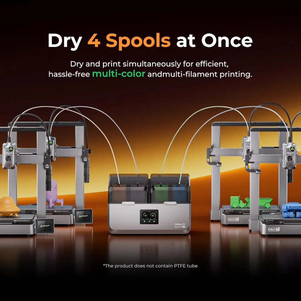 Best - Creality Space Pi X4 Filament Dryer, 4 Spools 3D Printer Filament Dryer Box with 360° Hot-Air Circulation,
