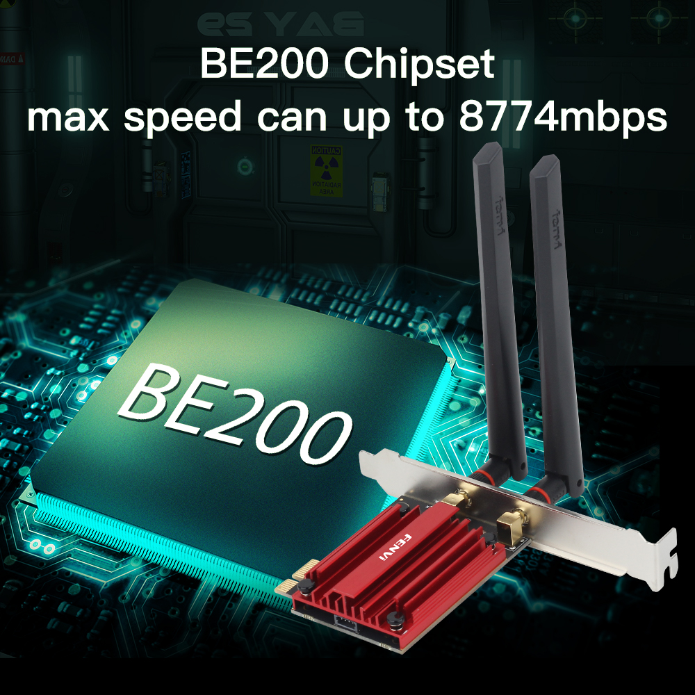 Fvi-adaptador WiFi 7 BE200 PCIE, para Bluetooth 5,4, tribanda 2,4G/5G/6GHz, 8774Mbps, BE200NGW, adaptador de red inalámbrico Win10/11