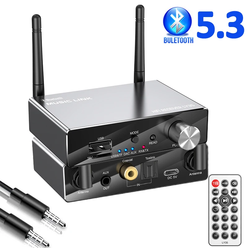 Bluetooth Empfänger Sender 5,3 Stereo Niedrige Latenz AUX 3,5mm Jack Optische Koaxische Drahtlose Musik Audio Adapter USB Für TV PC