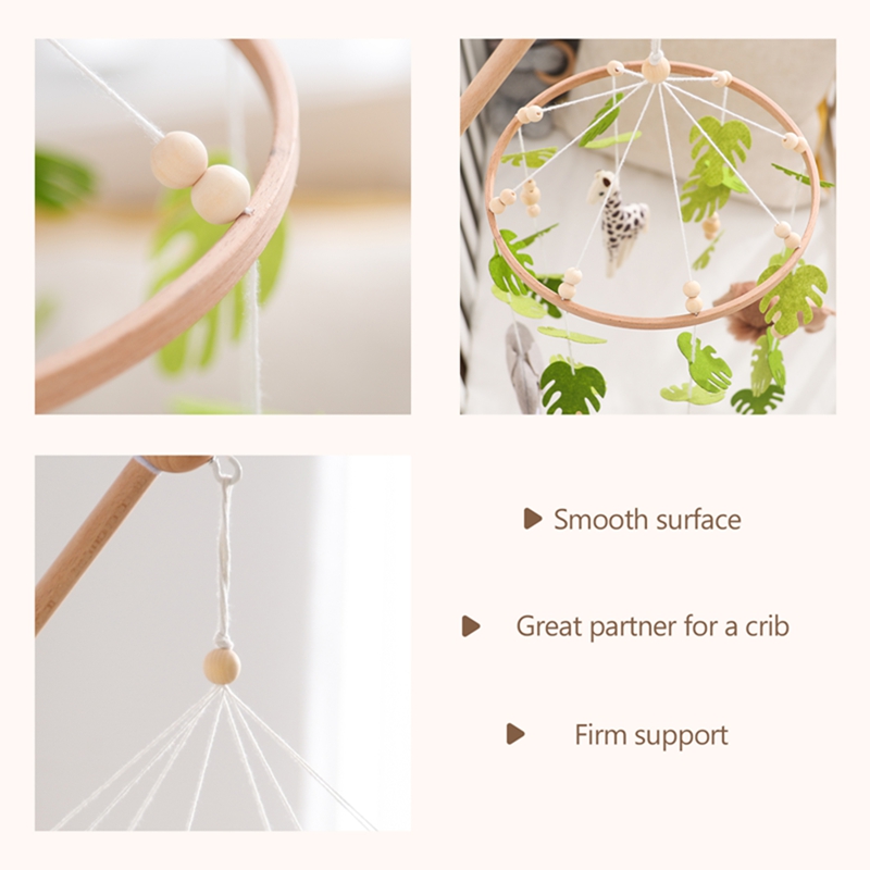 Baby Rassel Holz Krippe Mobile Bett Glocke Spielzeug Weiche Filz Wald Tier Puppe Spielzeug Kind Kinderwagen Komfort Krippe Hängen Halterung Spielzeug Geschenk