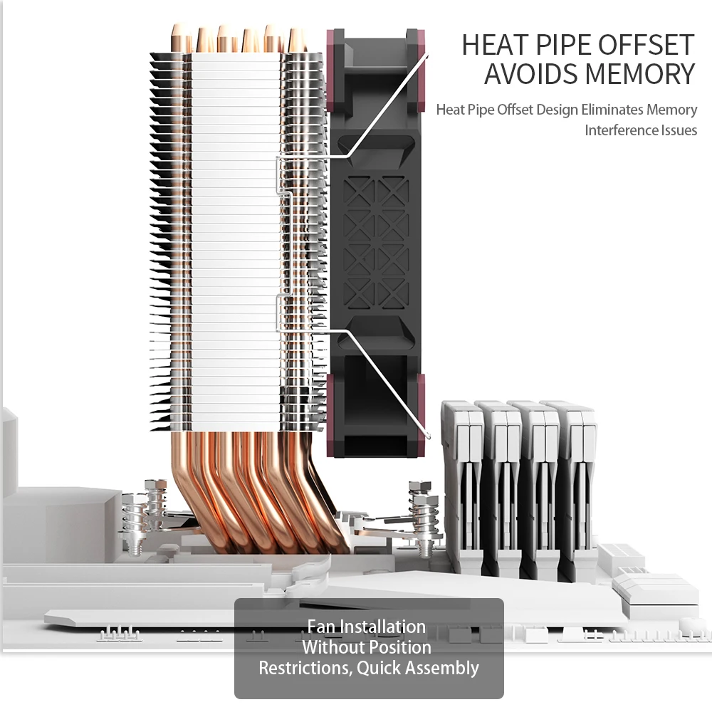 Aigo ICE600SE Cpu クーラーファン ARGB 6 ヒートパイプ 4pin PWM 120MM ケースファンエアクーラーインテル LGA 1700 1200 115X 18XX 2011 AMD AM4 X99