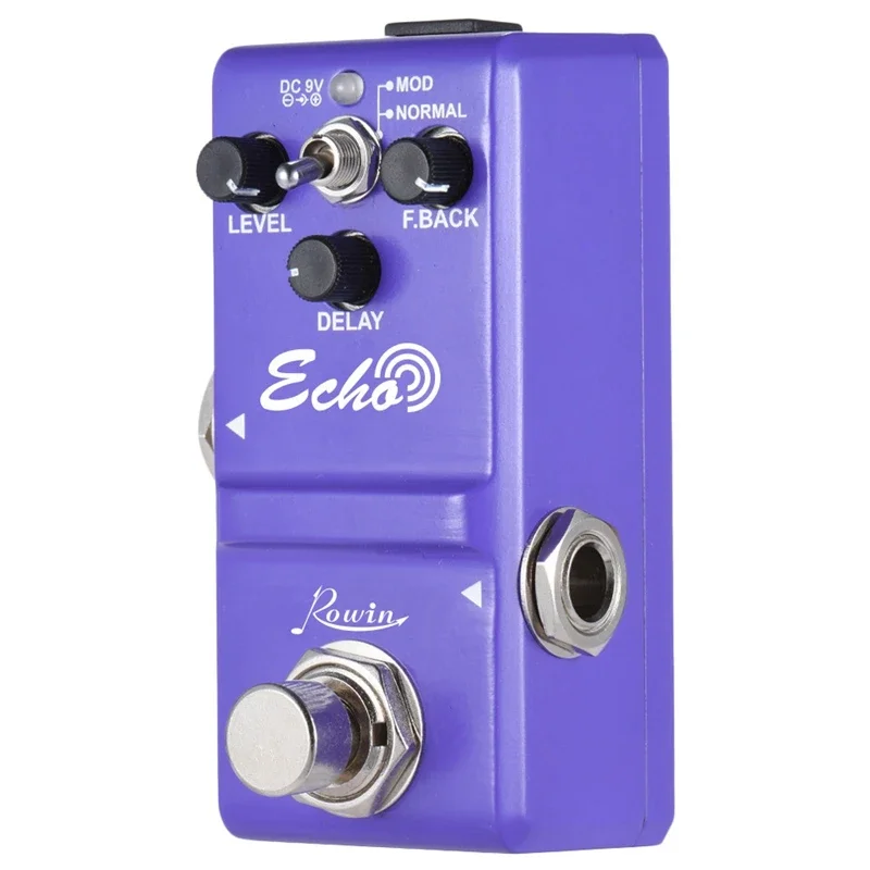 Rowin NANO Super Mini กีตาร์ Delay Echo Analog Bass Delay Effector สําหรับกีตาร์เบสอุปกรณ์เสริมสีม่วง