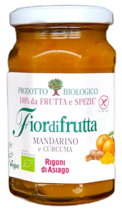 Italienische Mandarinen marmelade mit Kurkuma bio-rigono di asiago