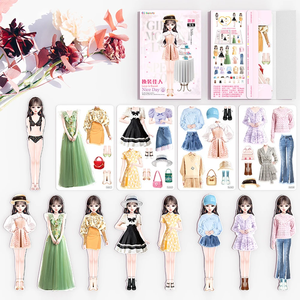 Magnetic Dress Up Dolls Puzzle Toy Safe Harmless Princess Doll For Girls Princess Dress Up Paper Doll Pretend Play Set Kids Gift