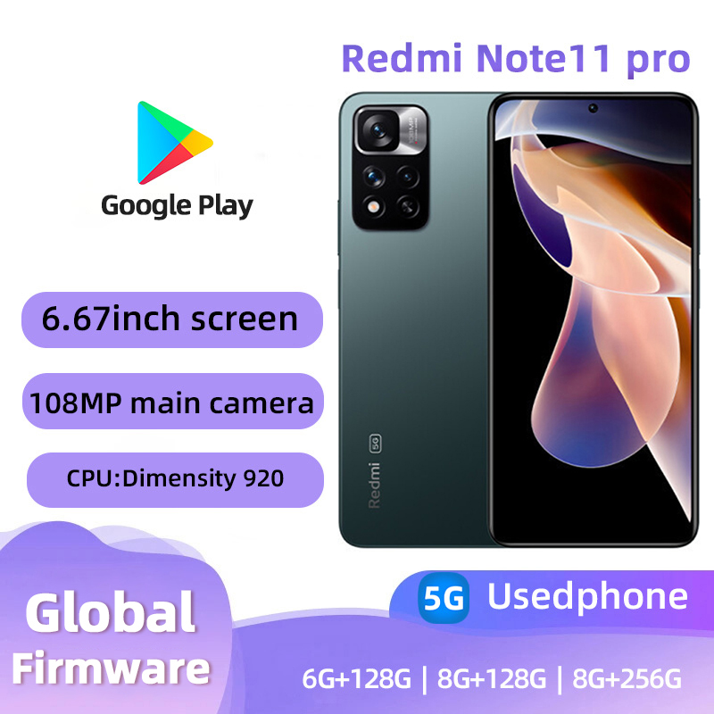 Redmi Note11pro 5G Android Pantalla de 6,67 pulgadas CPU MediaTek Dimensity 920 Cámara de 108MP teléfono usado
