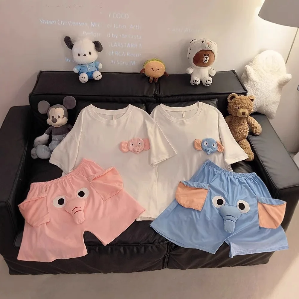 Nieuwe Piepende Olifant Shorts Pyjamabroek Spleet Mannen Zomer Leuke Eigenzinnige Losse Pyjama Homewear Pak Leisure Broek