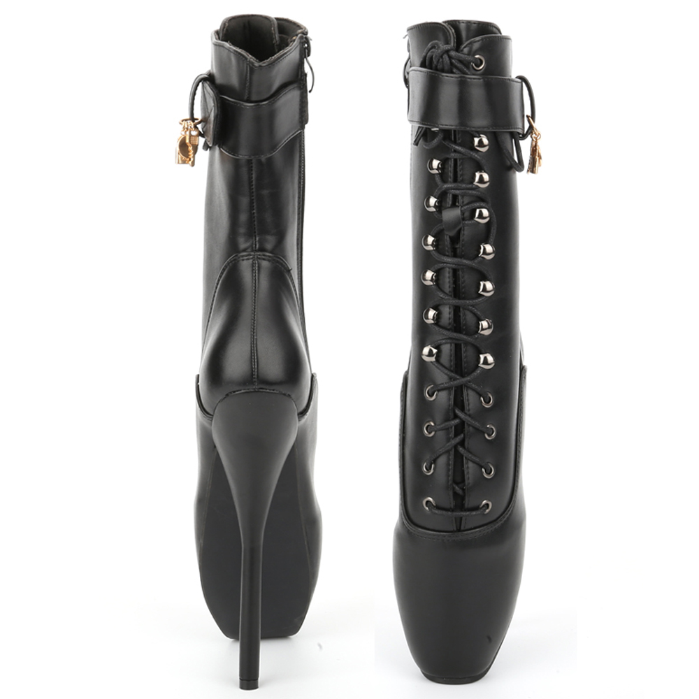JIALUOWEI 7 インチハイヒールエクストリームフェチゴスバレエレースアップアンクルブーツ Size36-46 高速配送