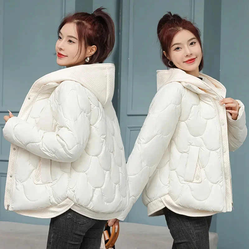 Zimowa kurtka damska Parkas Coat 2024 Nowy gruby ciepły płaszcz z podszewką Kobieca zimowa odzież wierzchnia Luźna kurtka Parkas Snow Wear Outwear