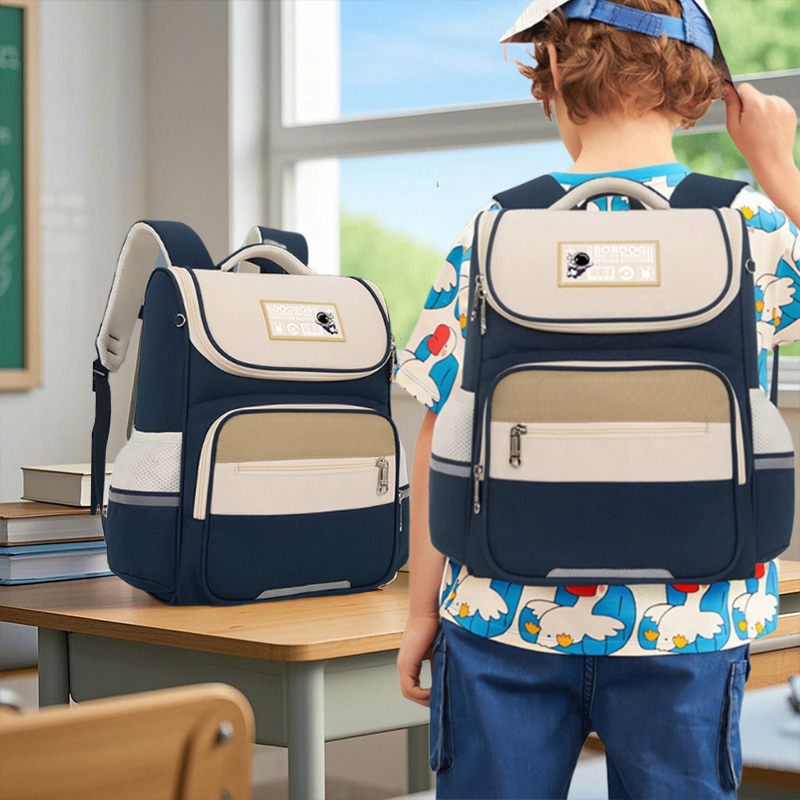 Babu Bean School Bag for Primary School Students 123-6 Boys and Girls Foreign Style Backpack Lightweight Lightweight Backpack