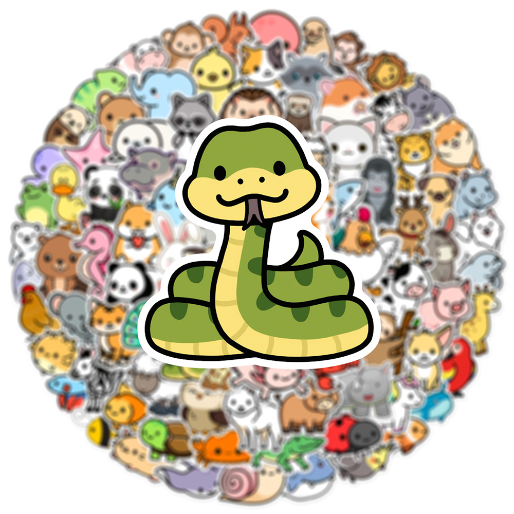 10/30/50/100 個かわいい漫画の動物落書きステッカー子供のための防水 DIY 電話ラップトップスーツケースかわいいステッカーおもちゃギフト