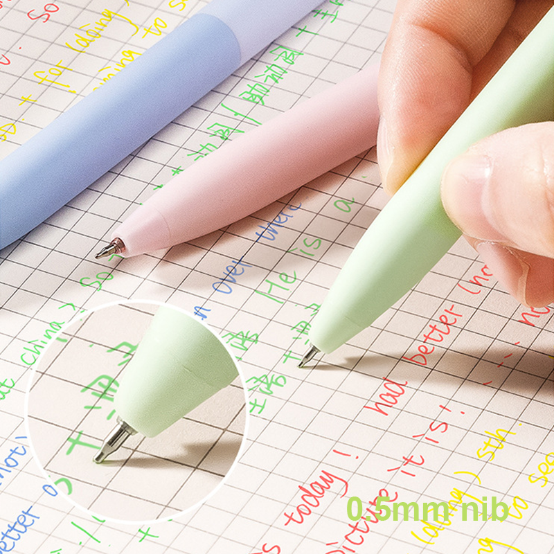 6 ピース/セットモランディカラーゲルペン 0.5 ミリメートルゲルペンセットメモを取る描画学生文具用品オフィスアクセサリーギフト