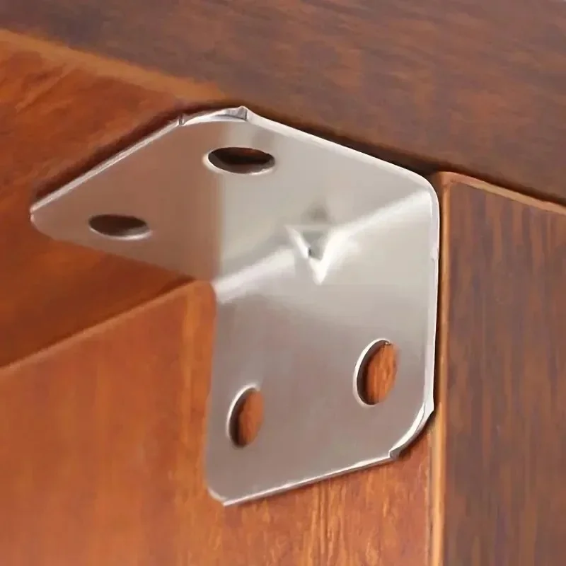 Stainless Steel L-Shaped Corner Code 90 Degree Laminated Furniture Plate Hardware Right Angle Bracket Cabinets Small Connectors