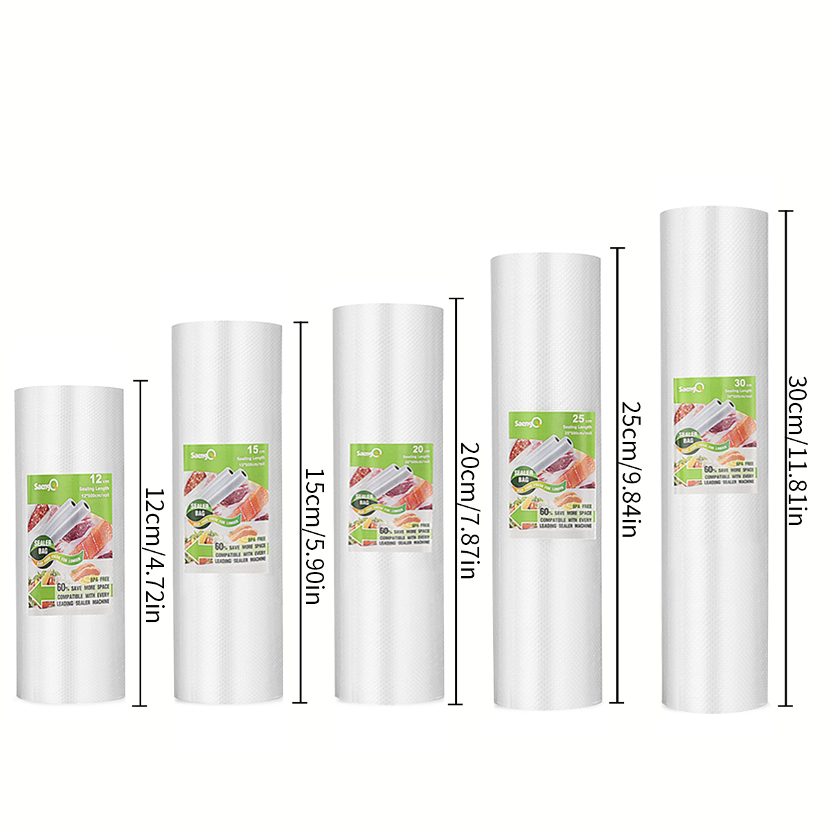 Single roll length 500cm, textured roll bag, vacuum compression bag, plastic preservation bag, food vacuum packaging roll bag