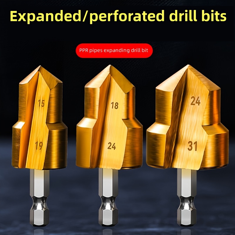 Drill Bit Step Socket For Water PVC Pipe Expander Connector Repair Plumb Fit Reamer Ream Hole Elbow Tee Plumber Tool