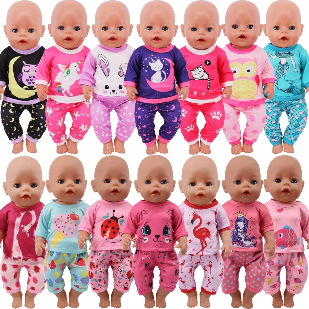2 unids/set = camisas + pantalones, accesorios de ropa para muñecas para bebés nacidos de 43cm y 18 pulgadas, juguetes para niñas y nuestra generación Nenuco