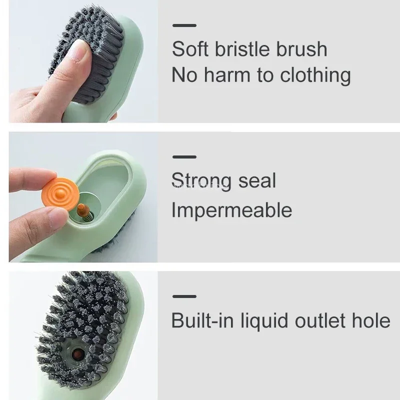 1pc Multi-funktion automatische spot schuh pinsel weiches haar hand druck hängen loch geeignet für kleidung teppich kunststoff griffe