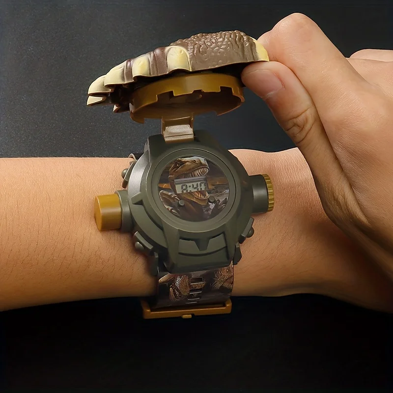 Reloj luminoso electrónico con proyección de deformación de dibujos animados para niños, reloj electrónico de dinosaurio para niños y niñas, elección Ideal