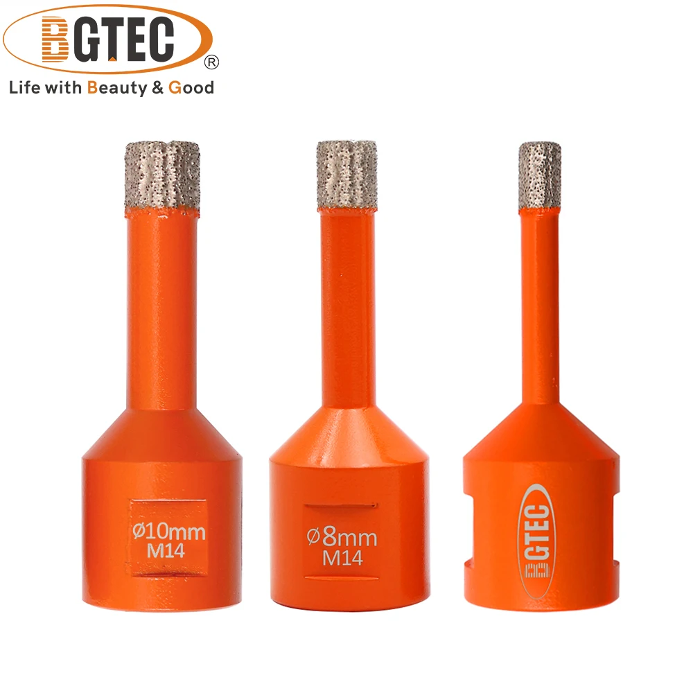 BGTEC 6/8/10mm Diamond Drilling Crowns Kit Drill Bits Set Hole Saw Cutter Tile Ceramic Marble Quartz Hole Opener M14 or 5/8"-11