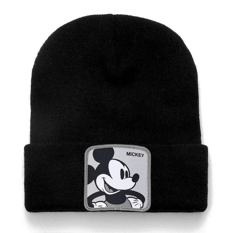 Gorro de Mickey Donald de Disney, gorros informales de algodón de alta calidad para hombres y mujeres, gorro de invierno de punto cálido, gorro Unisex sólido a la moda