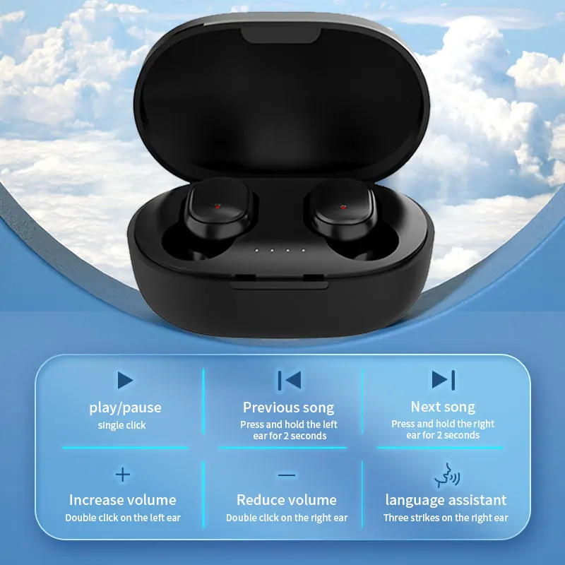 A6s Bluetooth Auriculares TWS en la oreja Bluetooth 5 0 Running Sports Stereo Botones Con Micrófono Inalámbrico Auriculares
