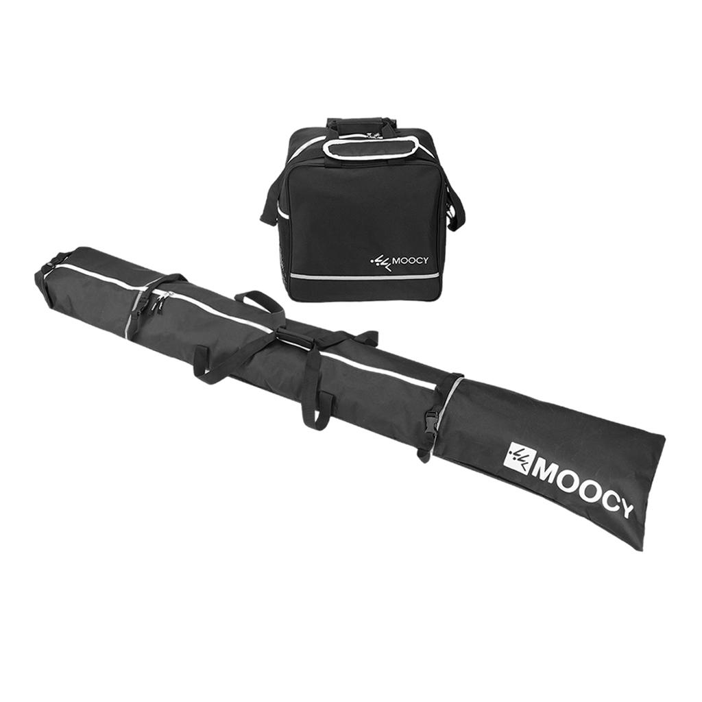 Skitaschen-Set Schwarz mit Griff Transport Ski Gear Wasserdichte Snowboard-Stiefel-Tasche
