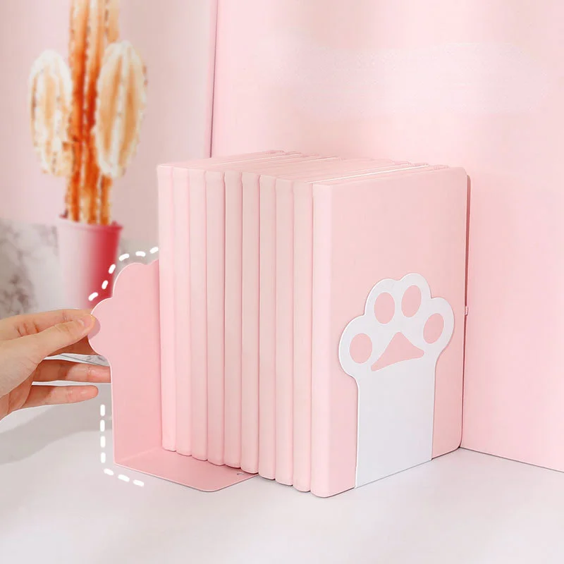 2 個クリエイティブ猫の足ブックエンドかわいい滑り止めブックオーガナイザーデスクトップブックサポート韓国文具学校事務用品