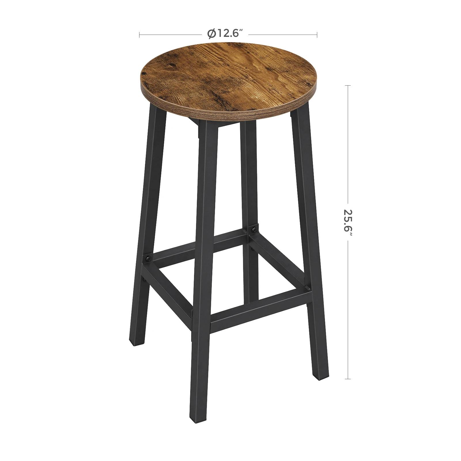 VASAGLE Bar Stools Set of 2, Kitchen Stools, Bar Chairs with Metal Frame and Footrest, Easy to Assemble